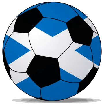 a soccer ball with the flag of scotland