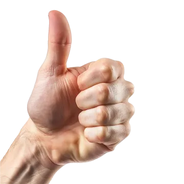 a person's hand giving a thumbs sign