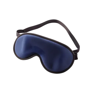 a blue eye mask on a white background
