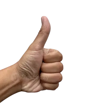 a person's hand giving the thumbs sign
