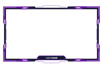 a purple and black frame with a white background
