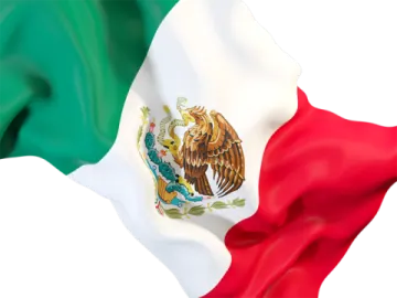 a mexican flag flying in the wind