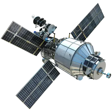 an artist's rendering of a solar - powered spacecraft