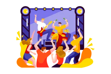 a group of people dancing in front of a mirror
