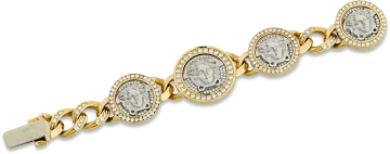 a yellow gold and diamond bracelet