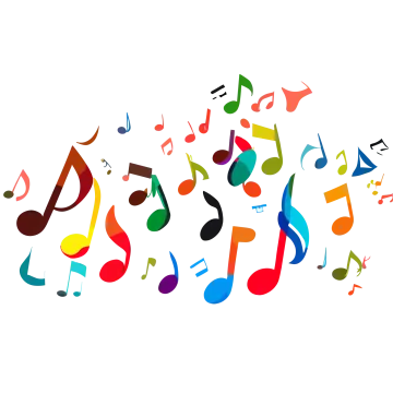 a group of colorful musical notes