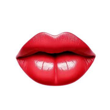 a red lipstick on a white background