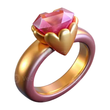 an engagement ring with a heart shaped pink stone