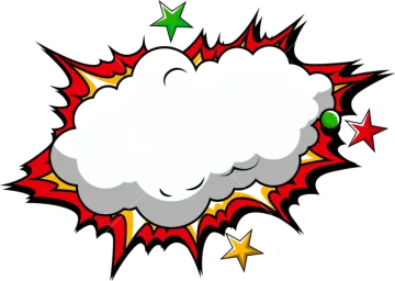 a comic speech bubble with stars around it
