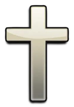 a cross on a white background