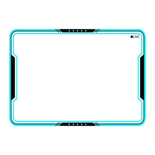 a black and blue frame on a white background