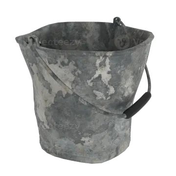 an old bucket bag on a white background