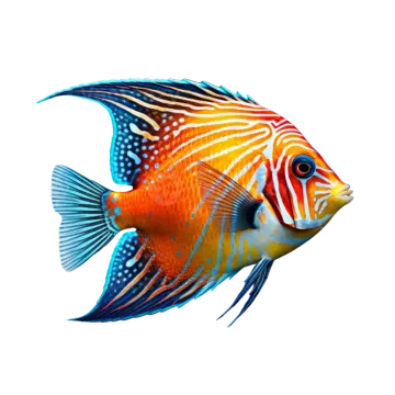 a colorful fish on a white background