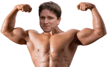 a shirtless man flexing his muscles