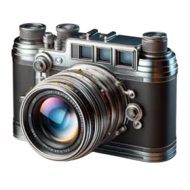 a camera with a lens attached to it