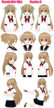a bunch of anime girls with different hair styles