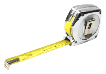 a measuring tape on a white background