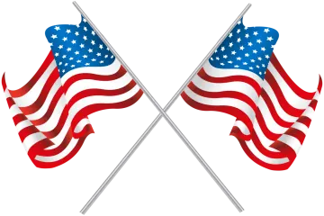 two american flags on a white background