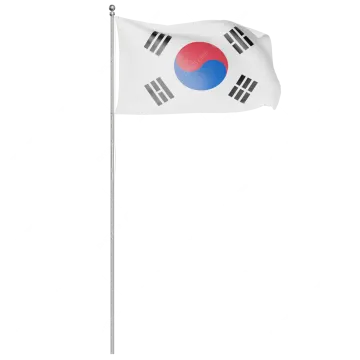the south korean flag on a white background