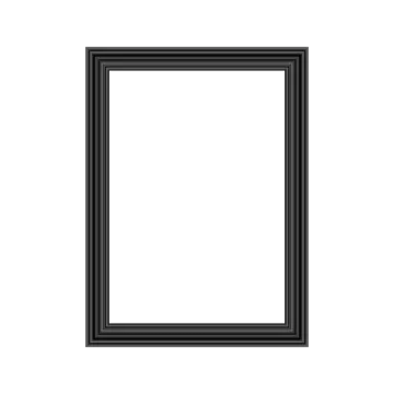 a black picture frame on a white background