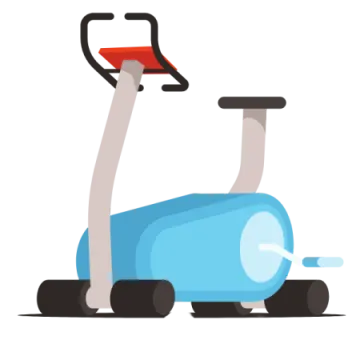 an illustration of a blue exercise bike