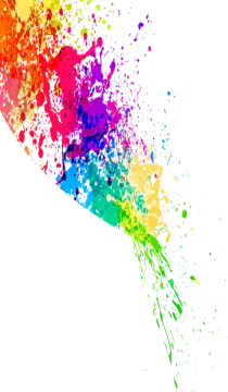 colorful paint sps on a white background