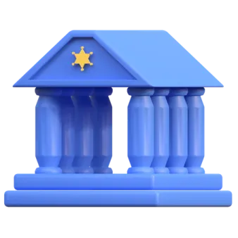 a blue building with a star on top