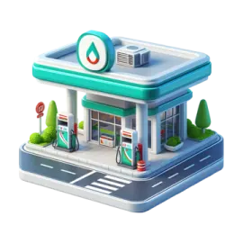 an illustration of a gas station