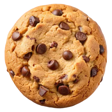 a close up of a chocolate chip cookie