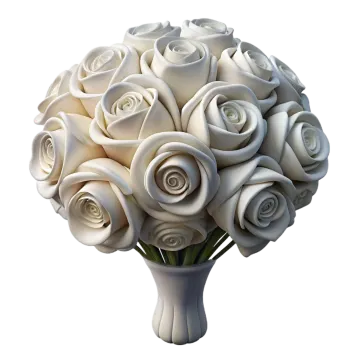 a bouquet of white roses