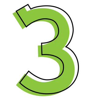 a green number 3 on a white background