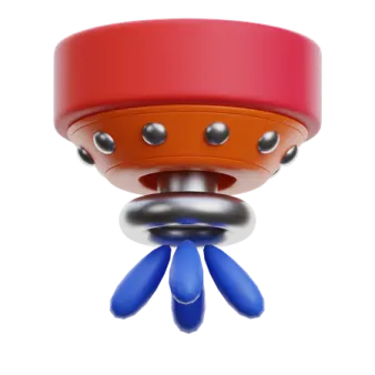 a cartoon character with a red hat and blue tie
