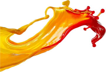 a red and yellow liquid splash