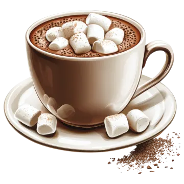 a cup of hot chocolate with marsh