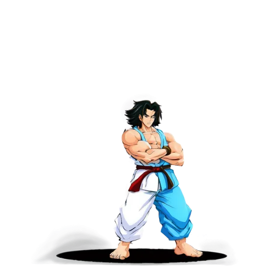 a drawing of a man in karate stance