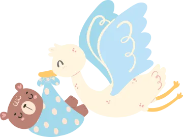 a baby duck and a teddy bear playing together
