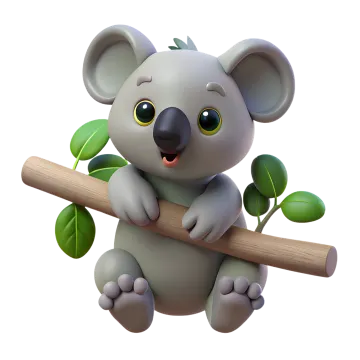 a cartoon kolosh sitting on top of a tree branch