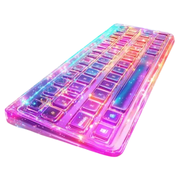 a computer keyboard with colorful lights on it