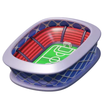 an inflatable with a football field inside