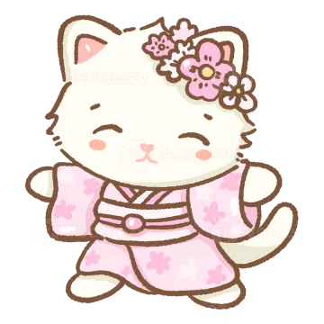 a cartoon cat wearing a kimono