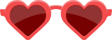 a pair of heart shaped sunglasses