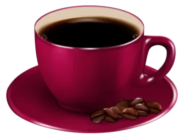 a cup of coffee and beans