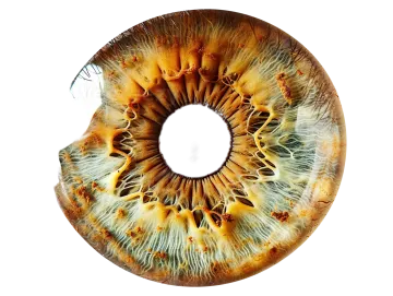 a close up view of an animal's eye