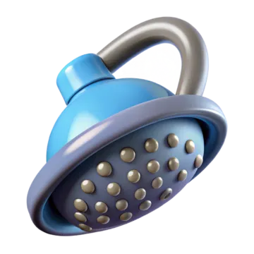 an image of a blue and gray shower head