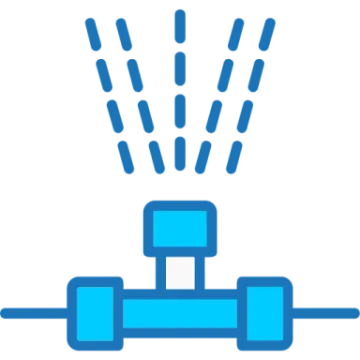 a blue and white icon of a water tapper
