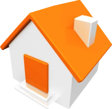 a house with an orange roof