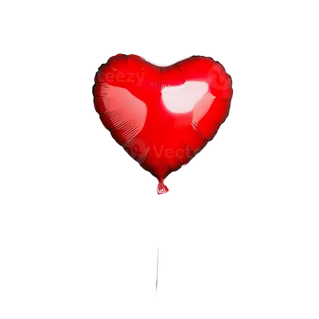 red heart balloon on a white background