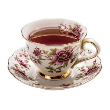 a cup and saucer on a white background