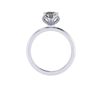 a white gold engagement ring with a single diamond