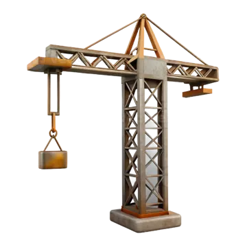 a construction crane on a white background